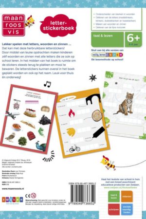 Maan roos vis letter-stickerboek | 9789048736652 Maan roos vis letter-stickerboek | 9789048736652