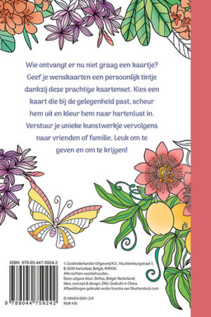 Wenskaarten om in te kleuren | 9789044759242