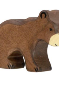 Holztiger Bruine beer, klein. 8,5 cm. 8,5 x 2,3 x 7 cm.